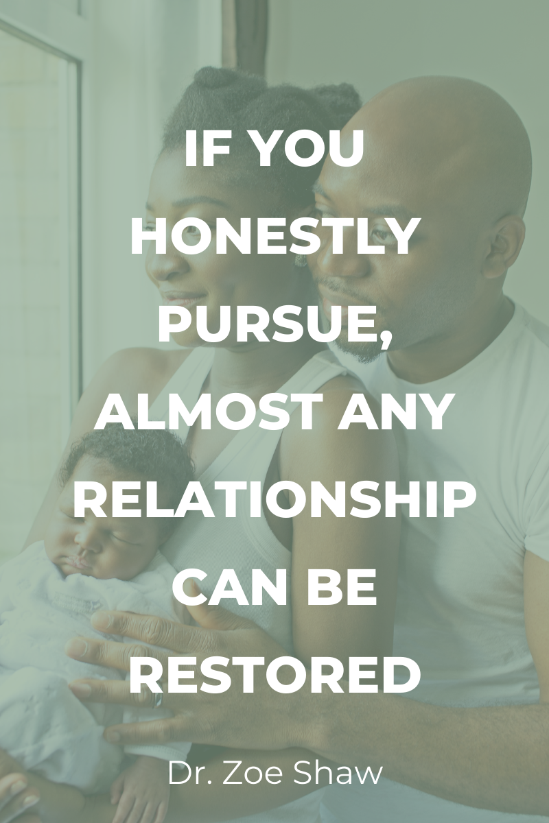 if you honestly pursue, almost any relationship can be restored